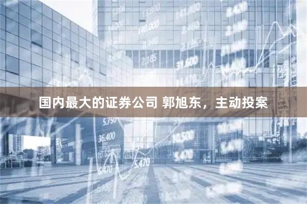 国内最大的证券公司 郭旭东，主动投案